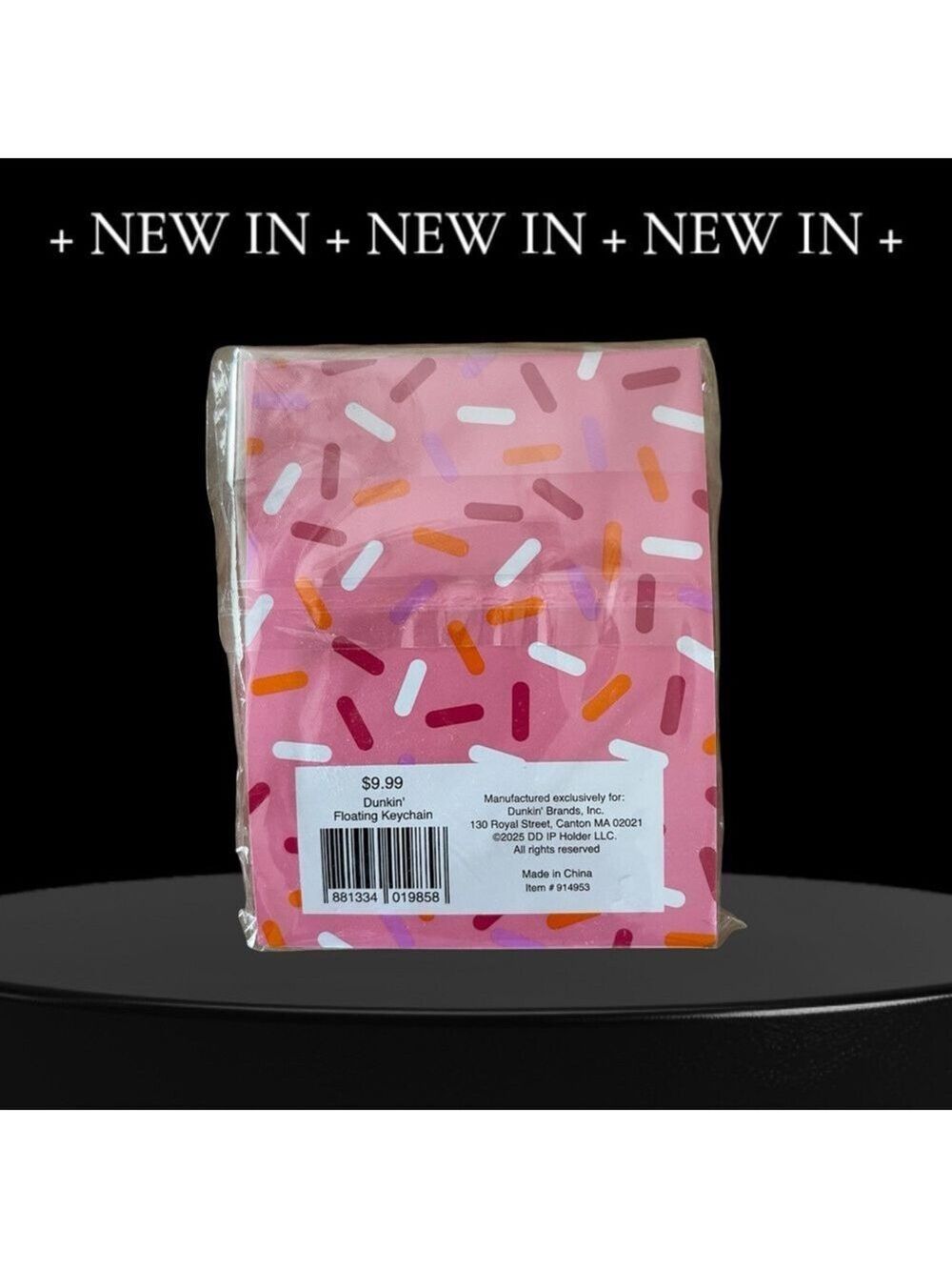 2025 Dunkin' Floating Pink Icing Donut Keychain – New With Tag / Never Opened - Picture 2 of 2